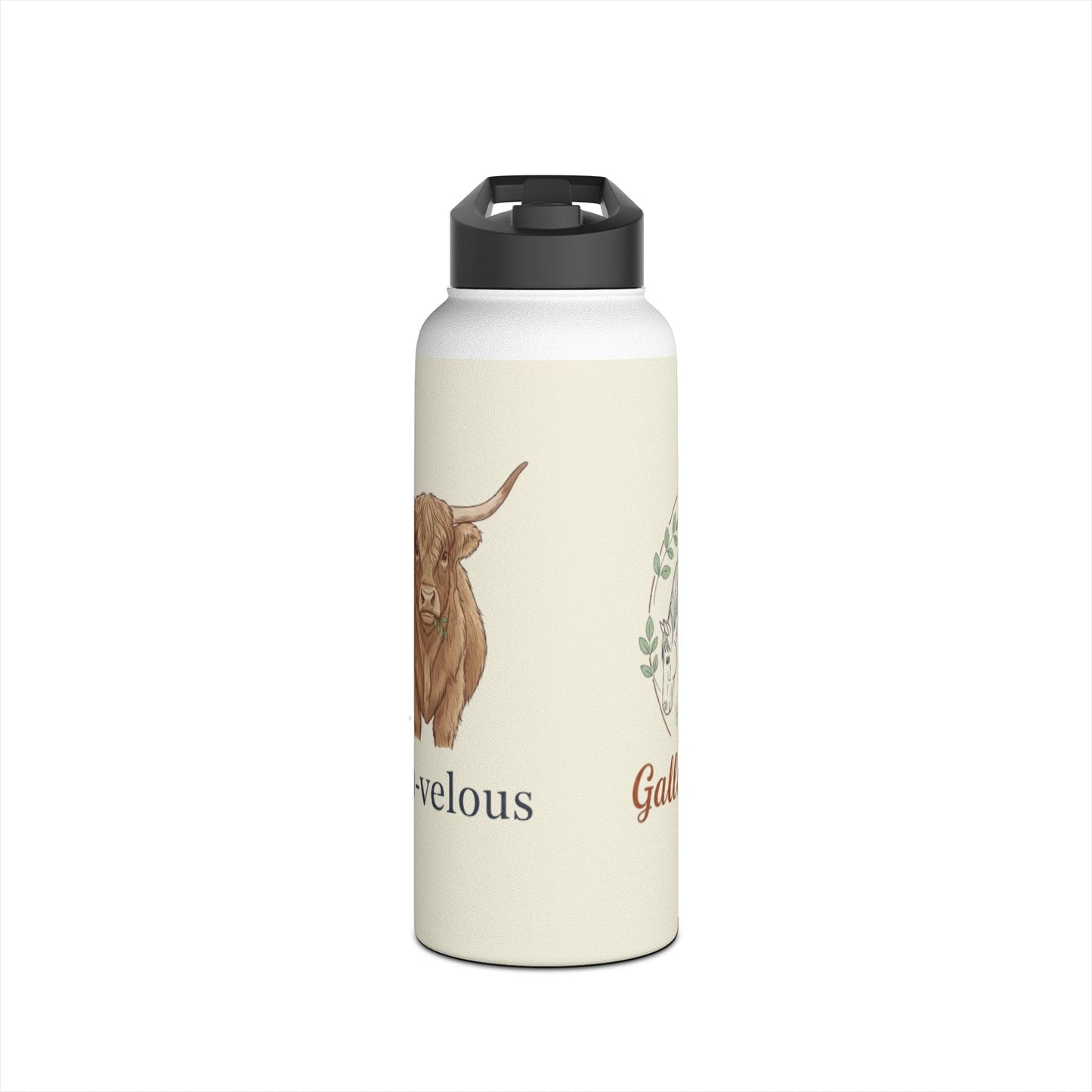 "Moo-velous" Stainless Steel Water Bottle, Cute Cow Design, Motivational Gift, Eco-Friendly Hydration, Farmhouse Decor, Travel Mug