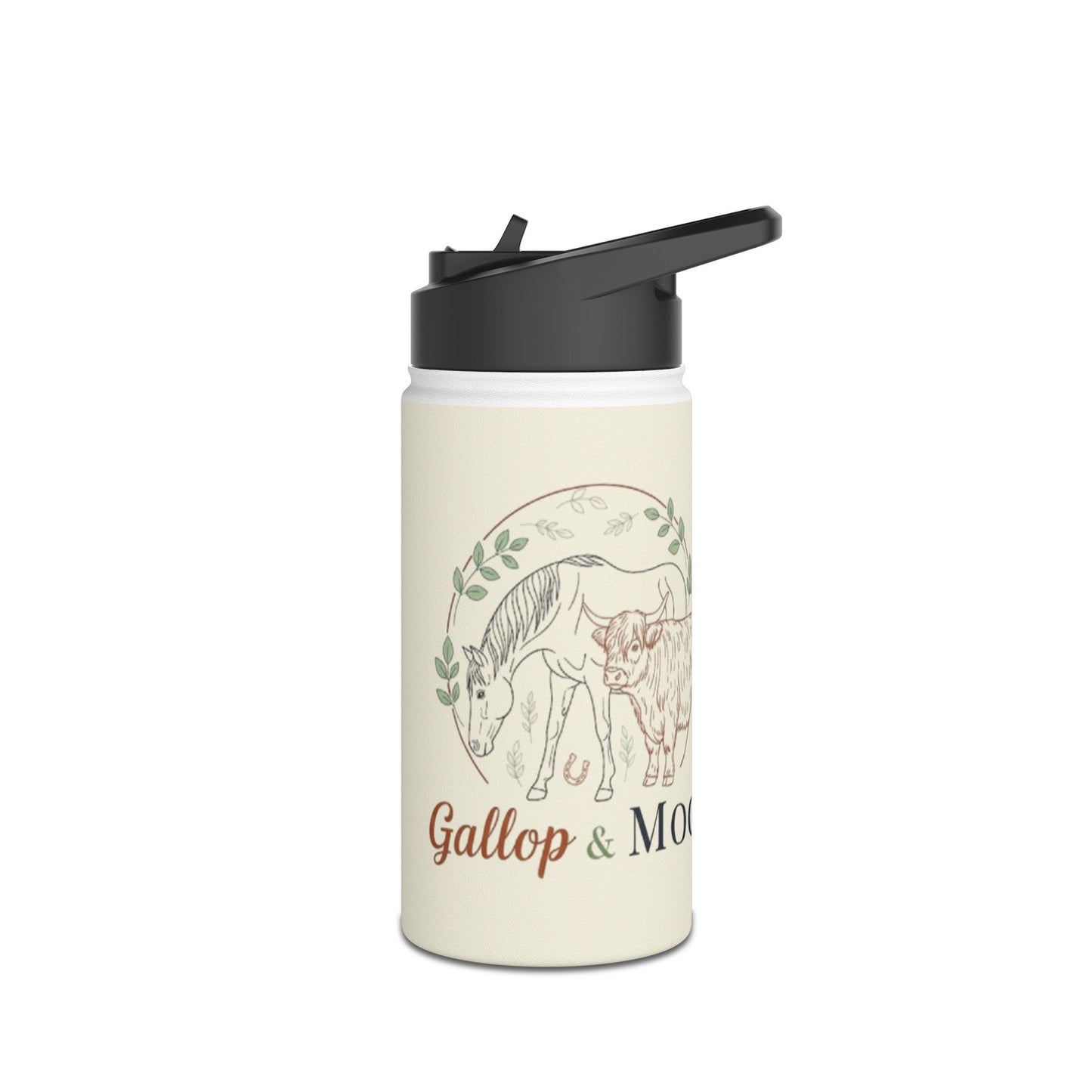 "Moo-velous" Stainless Steel Water Bottle, Cute Cow Design, Motivational Gift, Eco-Friendly Hydration, Farmhouse Decor, Travel Mug