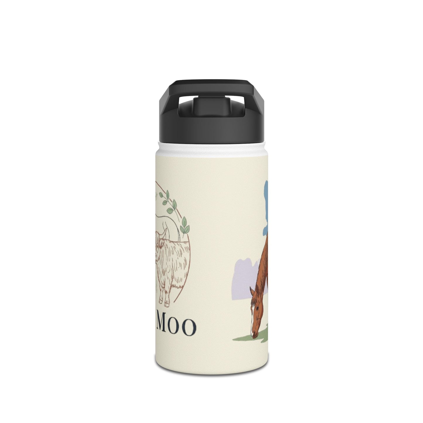 Equestrian Stainless Steel Water Bottle, Horse Lover Gift, Cute Cow Design, Perfect for Outdoors, Farmhouse Decor, Hydration on the Go