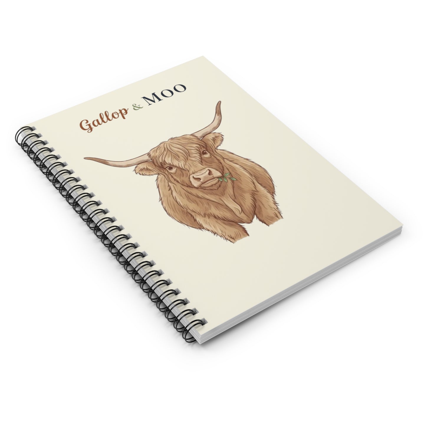 Cute Highland Cow Spiral Notebook - Ideal for Students, Gifts, Journals, Doodling, Creative Writing