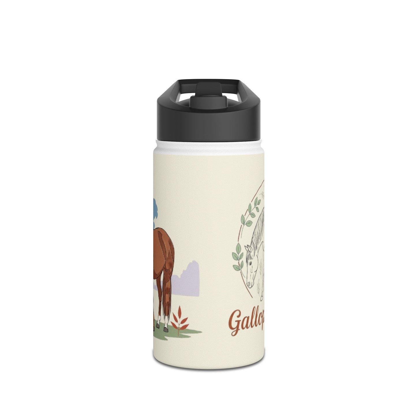 Equestrian Stainless Steel Water Bottle, Horse Lover Gift, Cute Cow Design, Perfect for Outdoors, Farmhouse Decor, Hydration on the Go