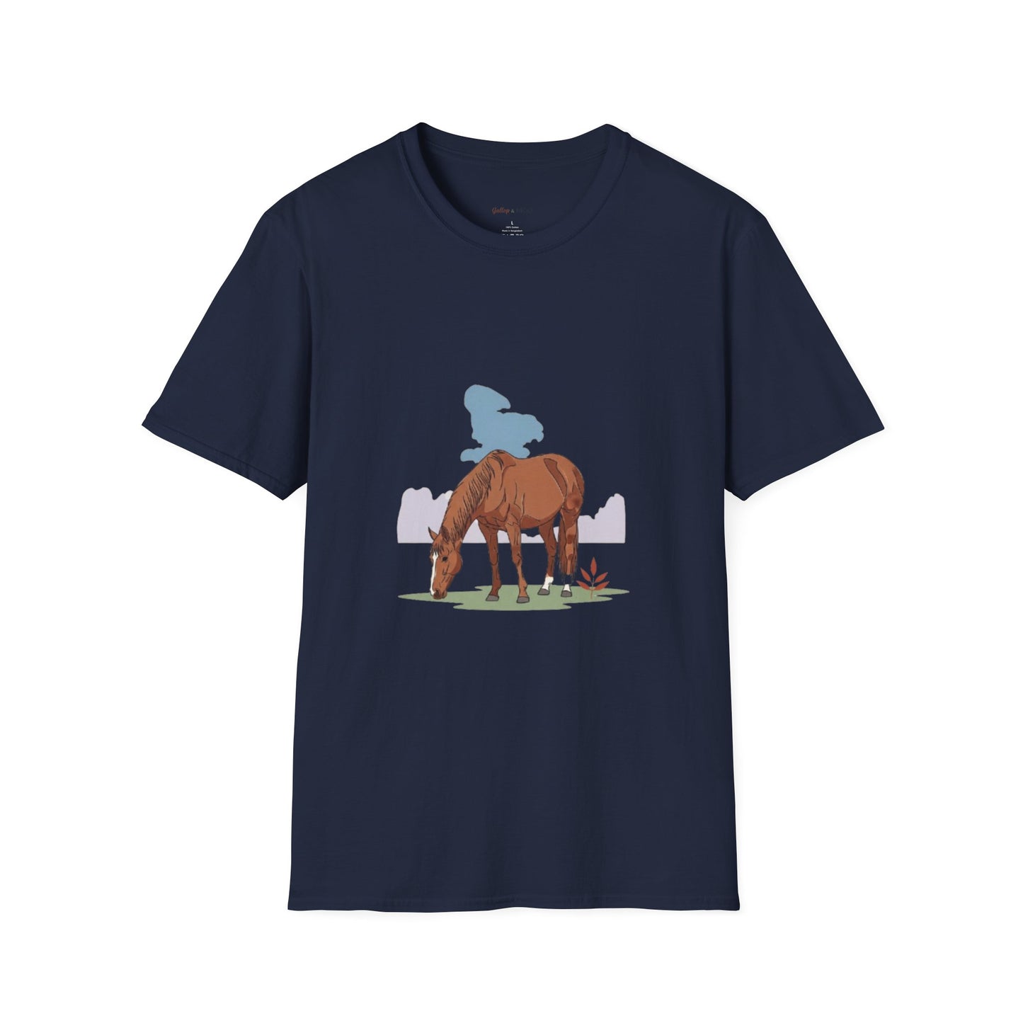 Equestrian Unisex Softstyle T-Shirt, Horse Lover Gift, Cute Cow and Horse Tee, Animal Apparel, Farmhouse Aesthetic, Pet Lover, Country Style