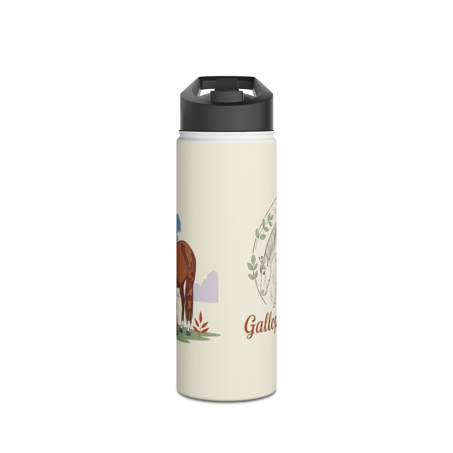 Equestrian Stainless Steel Water Bottle, Horse Lover Gift, Cute Cow Design, Perfect for Outdoors, Farmhouse Decor, Hydration on the Go