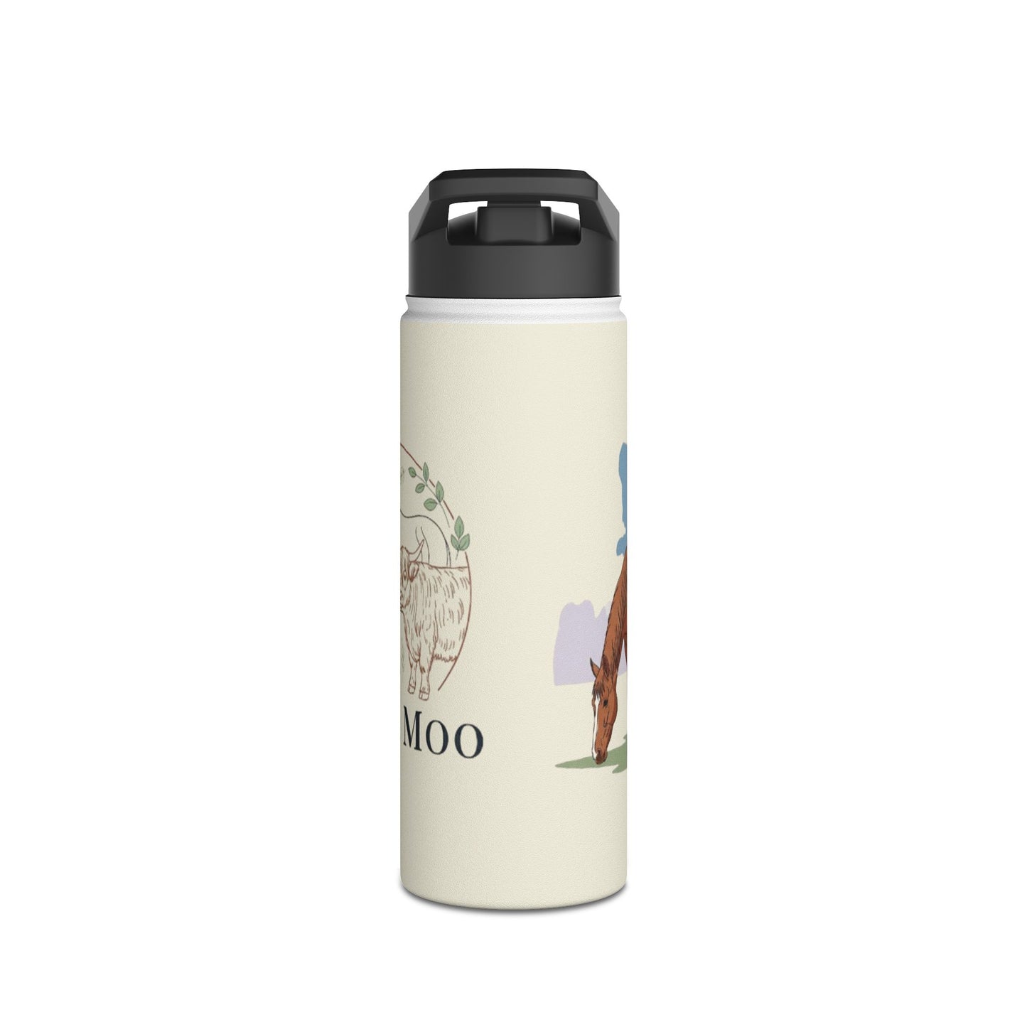Equestrian Stainless Steel Water Bottle, Horse Lover Gift, Cute Cow Design, Perfect for Outdoors, Farmhouse Decor, Hydration on the Go