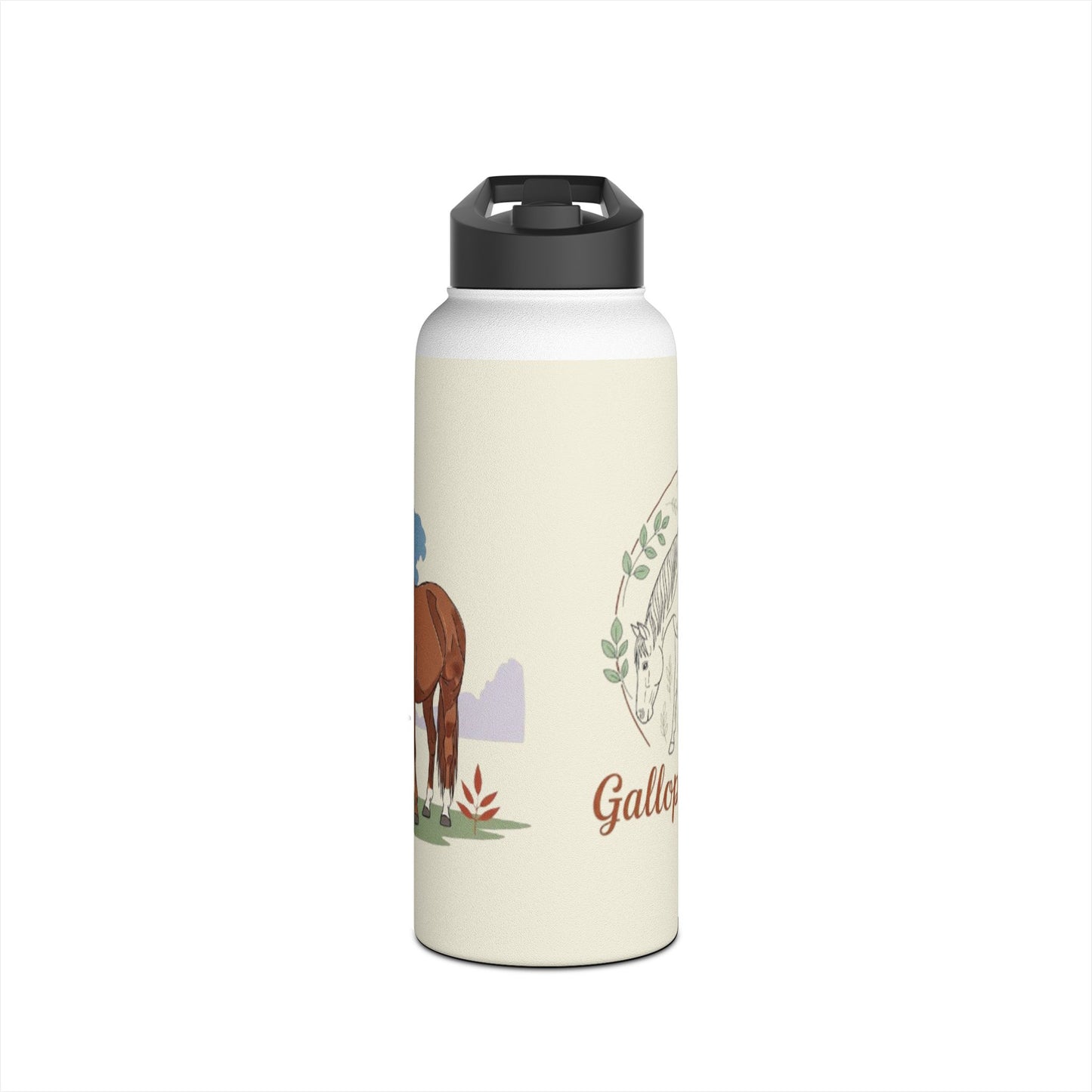 Equestrian Stainless Steel Water Bottle, Horse Lover Gift, Cute Cow Design, Perfect for Outdoors, Farmhouse Decor, Hydration on the Go