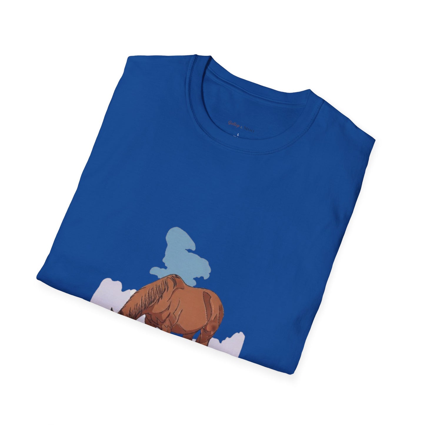 Equestrian Unisex Softstyle T-Shirt, Horse Lover Gift, Cute Cow and Horse Tee, Animal Apparel, Farmhouse Aesthetic, Pet Lover, Country Style