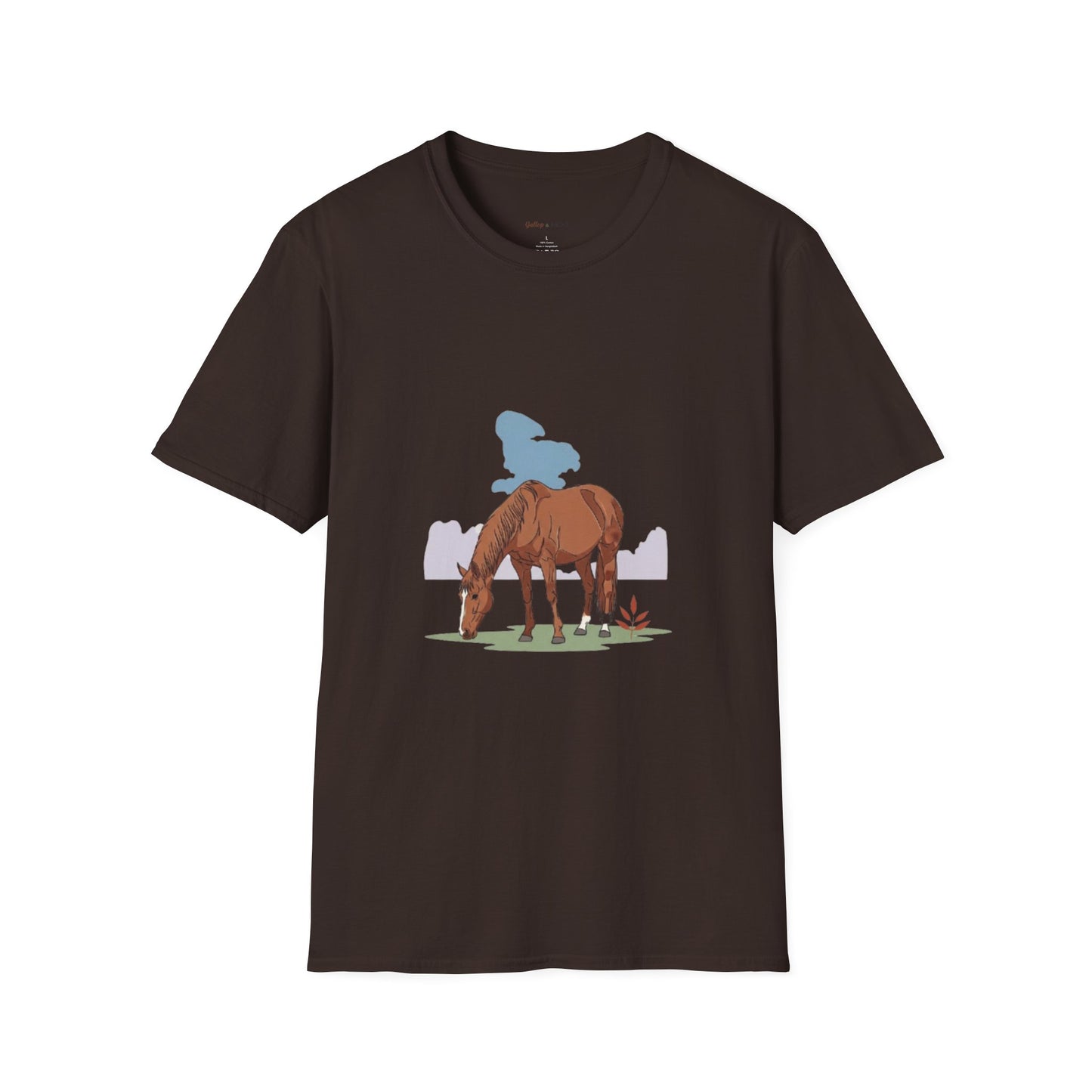 Equestrian Unisex Softstyle T-Shirt, Horse Lover Gift, Cute Cow and Horse Tee, Animal Apparel, Farmhouse Aesthetic, Pet Lover, Country Style