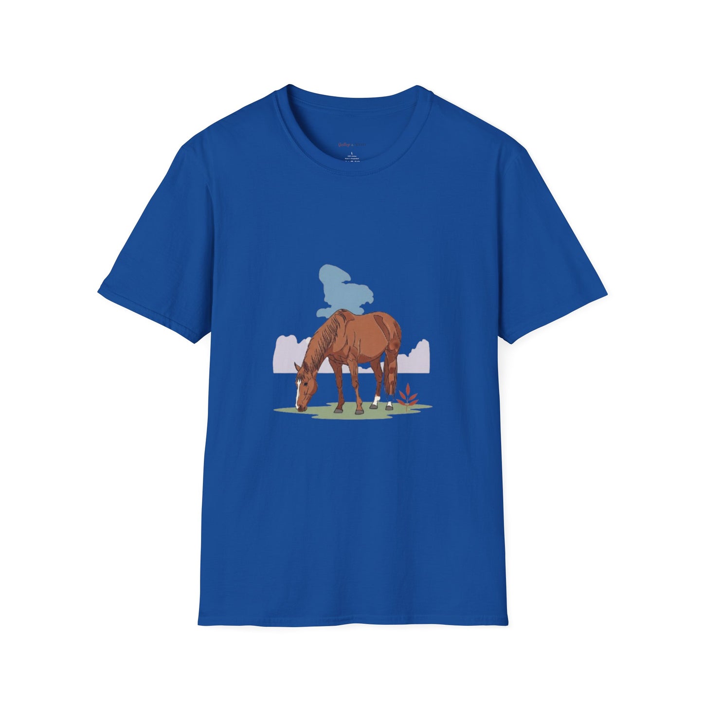 Equestrian Unisex Softstyle T-Shirt, Horse Lover Gift, Cute Cow and Horse Tee, Animal Apparel, Farmhouse Aesthetic, Pet Lover, Country Style