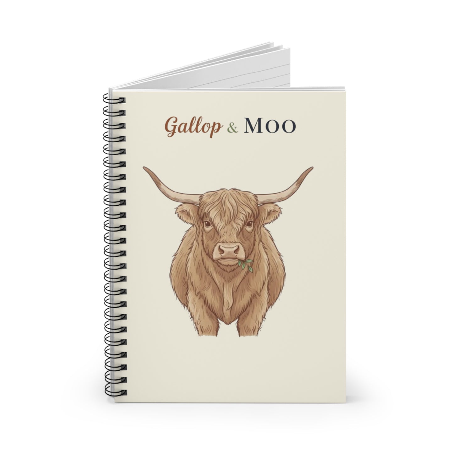 Cute Highland Cow Spiral Notebook - Ideal for Students, Gifts, Journals, Doodling, Creative Writing