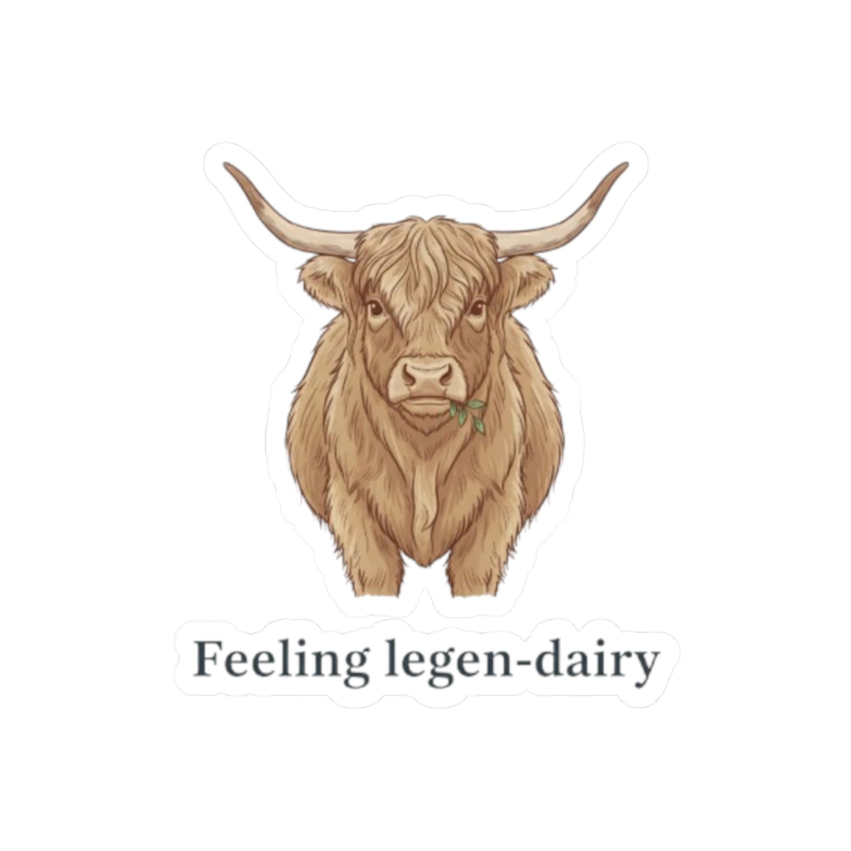 "Feeling legen-dairy" Cow Kiss-Cut Stickers | Cute Dairy Cow Decor, Laptop Stickers, Gift for Animal Lovers, Journaling Supplies, Farmhouse Aesthetic