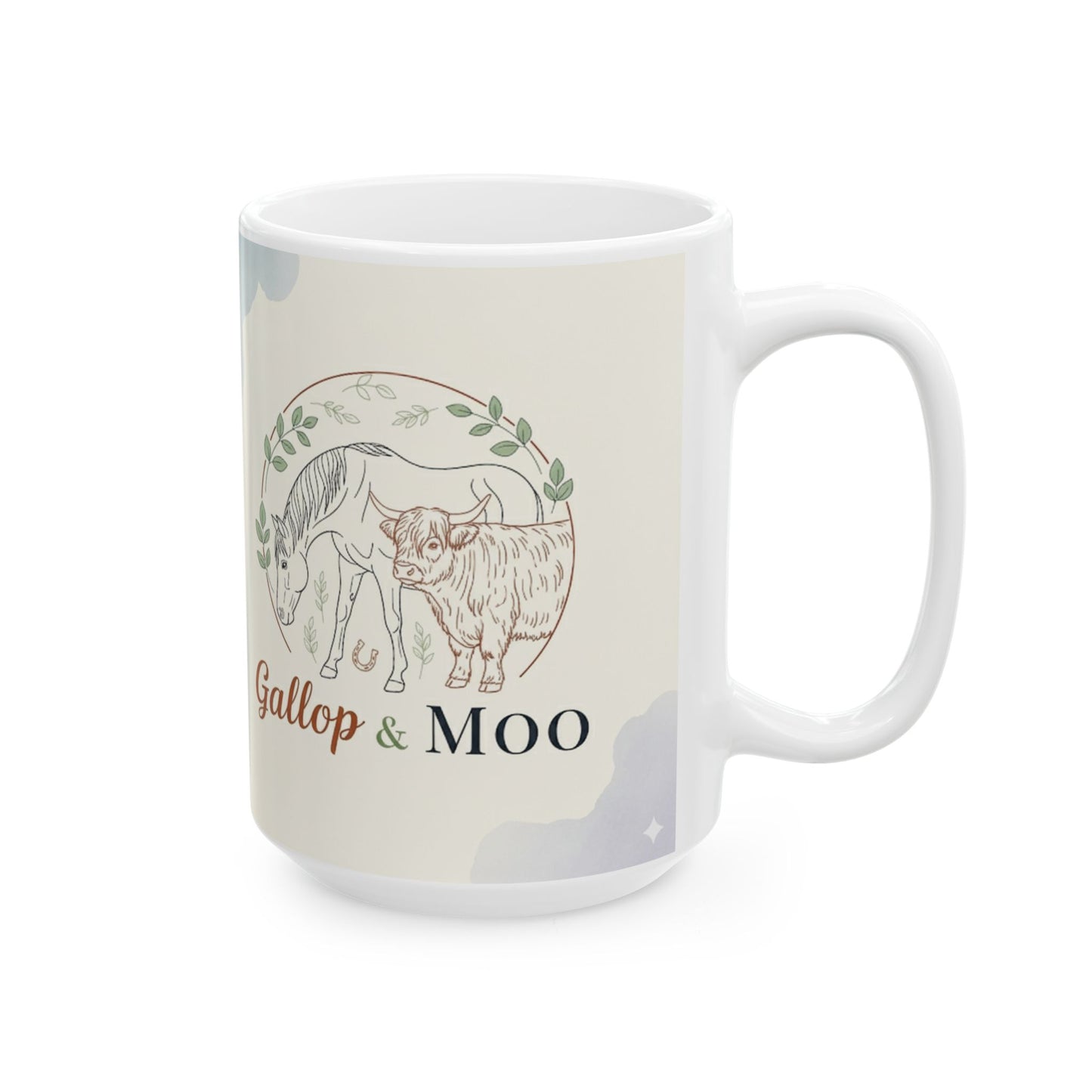 "Udderly Adorable" Perfect for Animal Lovers, Unique Gift for Friends, Inspirational Coffee Cup, 11oz or 15oz
