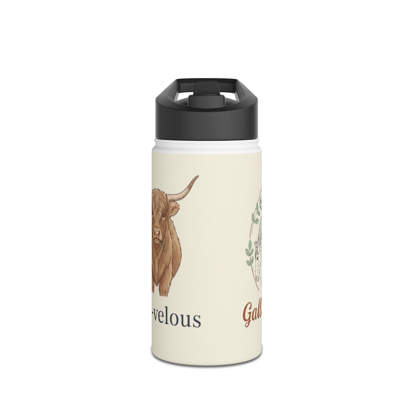 "Moo-velous" Stainless Steel Water Bottle, Cute Cow Design, Motivational Gift, Eco-Friendly Hydration, Farmhouse Decor, Travel Mug