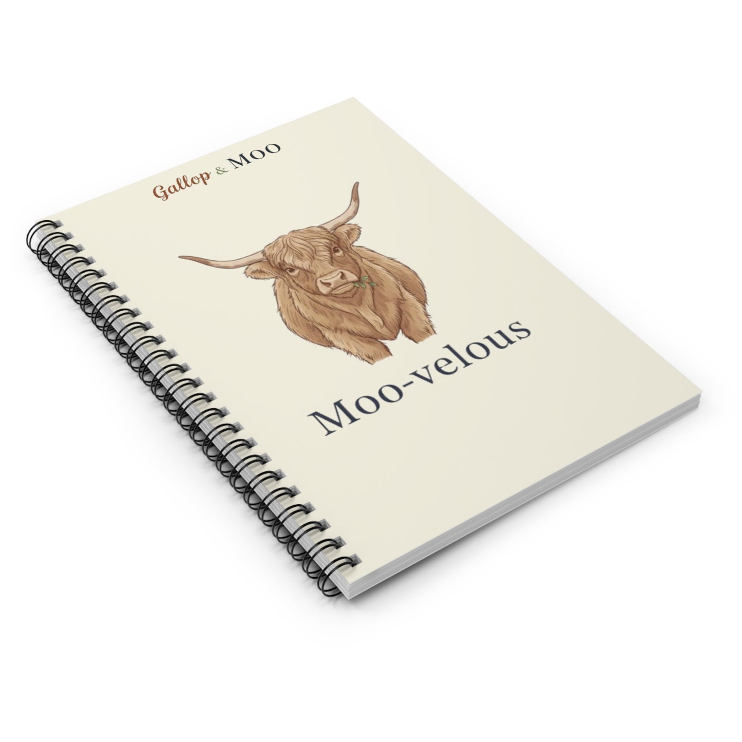 Moo-velous Spiral Notebook - Cute Cow Design, Journal, Gift for Cow Lovers, Back to School, Stationery, Animal Art