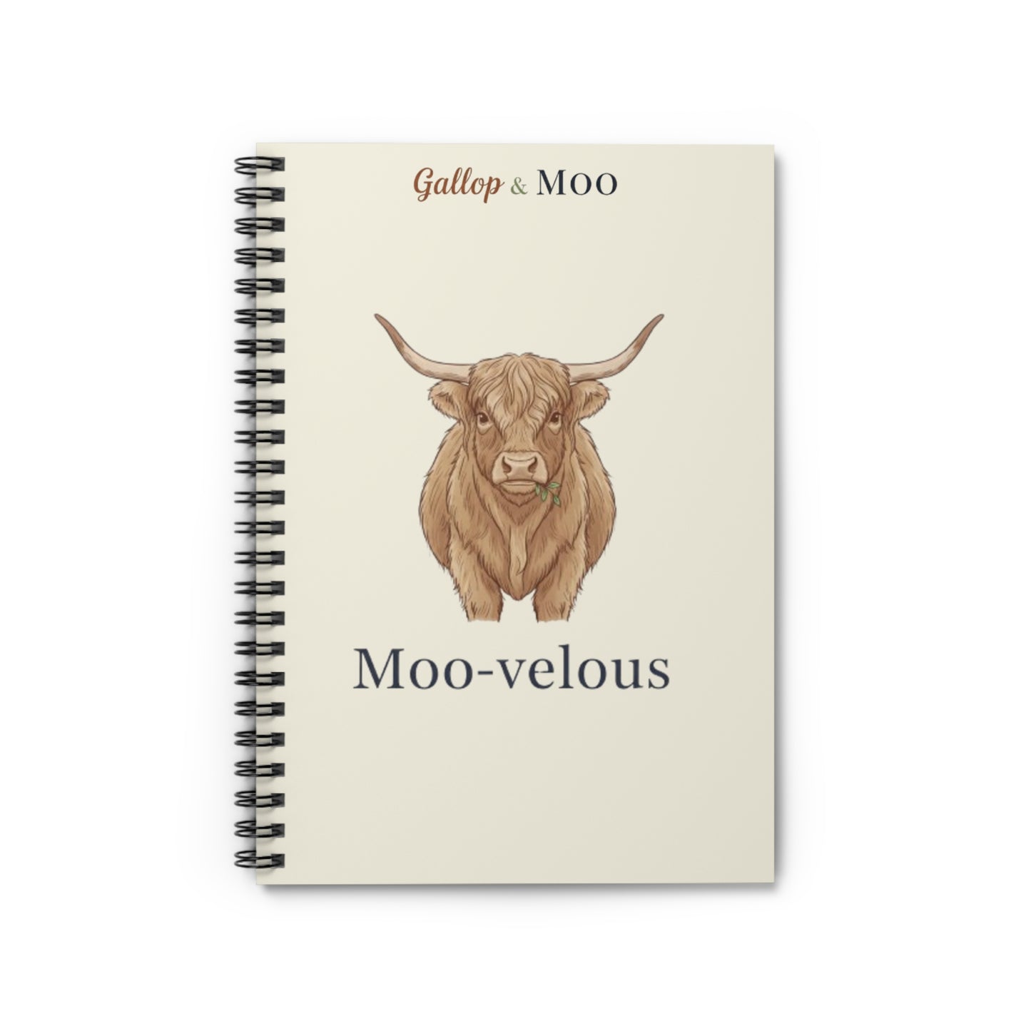 Moo-velous Spiral Notebook - Cute Cow Design, Journal, Gift for Cow Lovers, Back to School, Stationery, Animal Art