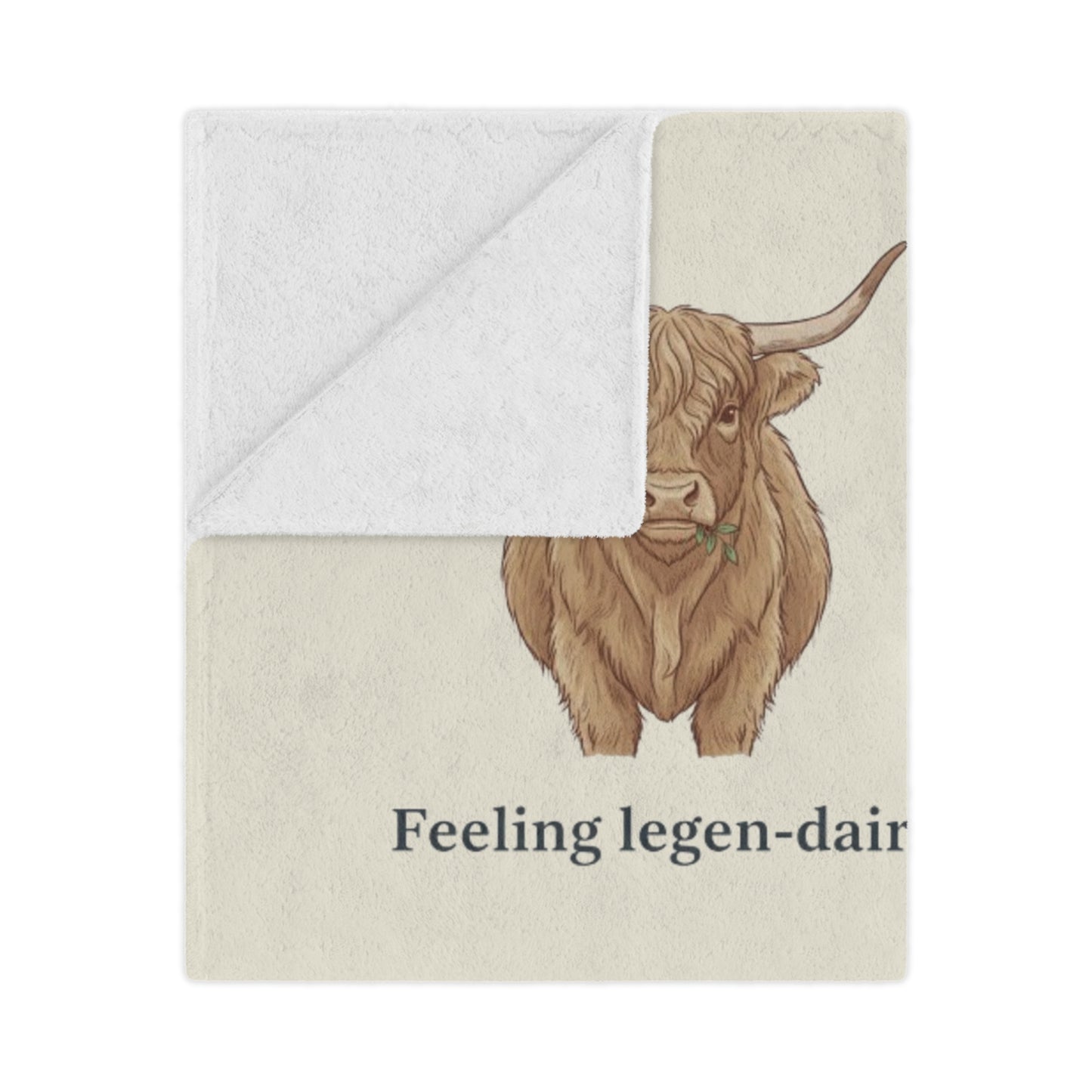 "Feeling legen-dairy" "Moo-Velous" Minky Blanket, Cozy Farm-Themed Throw Blanket, Cute Gift for Dairy Lovers, Nursery Decor, Animal Lover's Gift