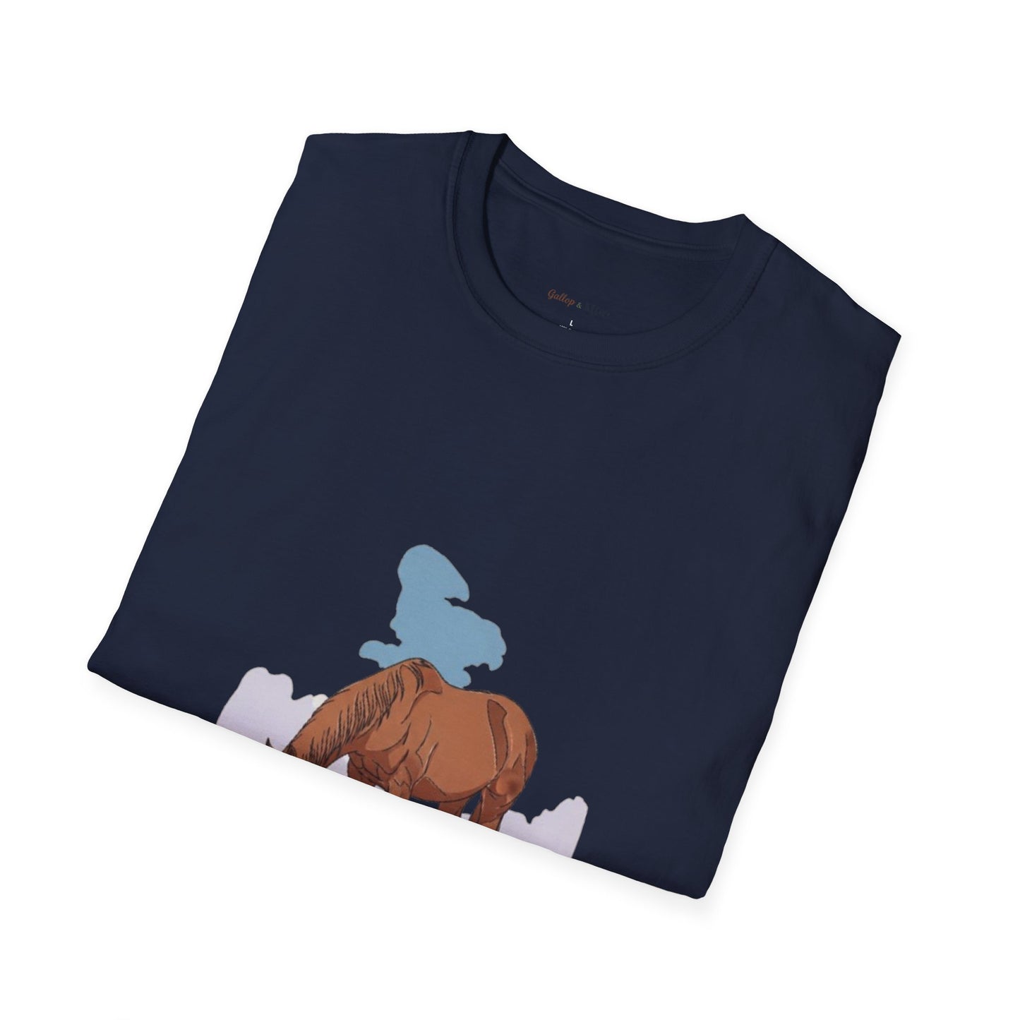 Equestrian Unisex Softstyle T-Shirt, Horse Lover Gift, Cute Cow and Horse Tee, Animal Apparel, Farmhouse Aesthetic, Pet Lover, Country Style