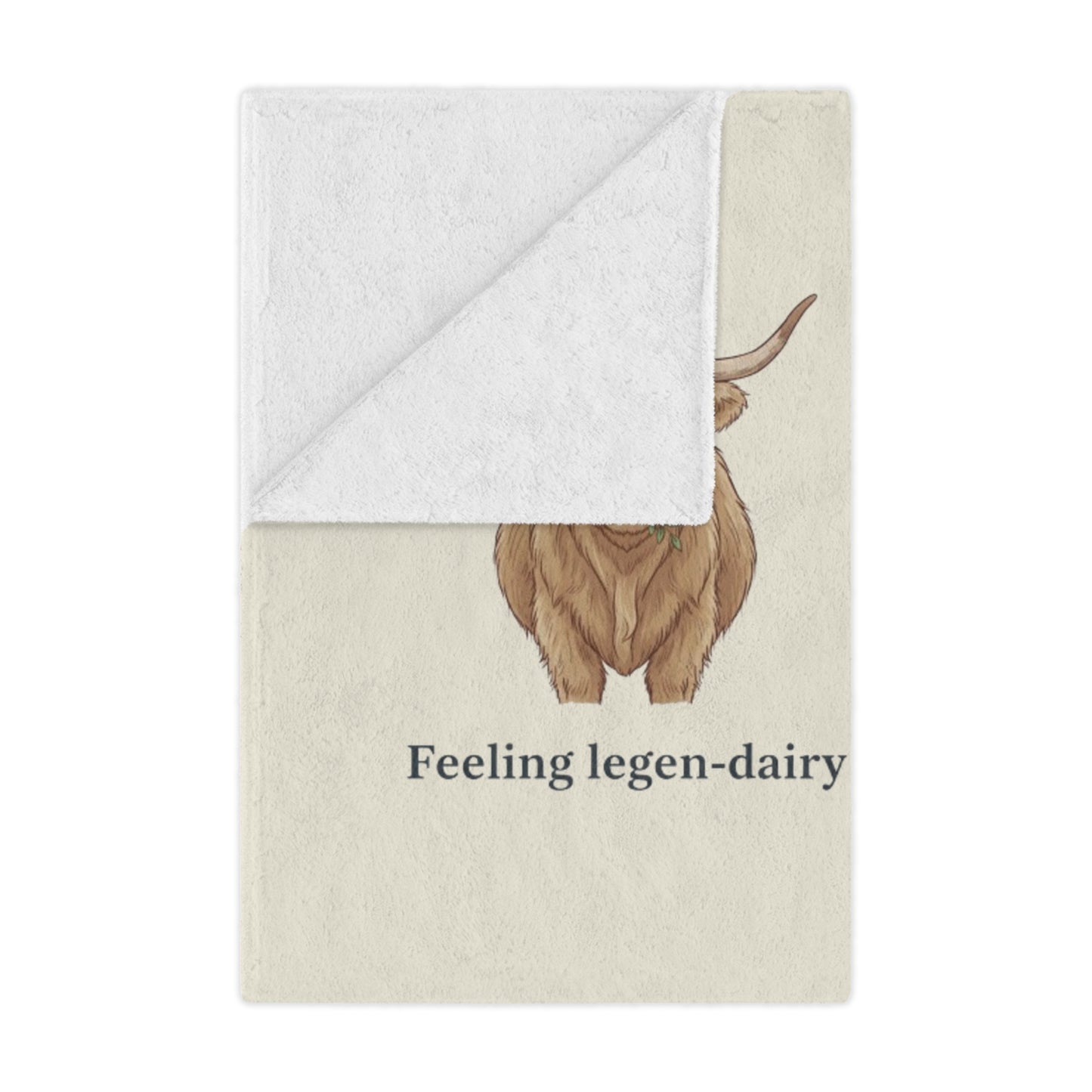 "Feeling legen-dairy" "Moo-Velous" Minky Blanket, Cozy Farm-Themed Throw Blanket, Cute Gift for Dairy Lovers, Nursery Decor, Animal Lover's Gift