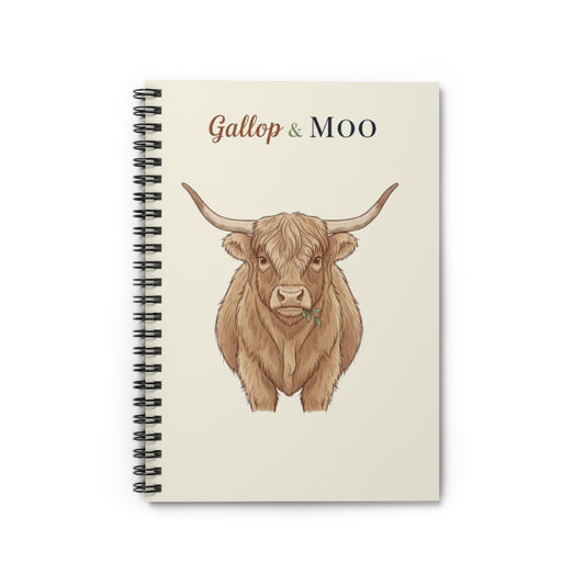 Cute Highland Cow Spiral Notebook - Ideal for Students, Gifts, Journals, Doodling, Creative Writing