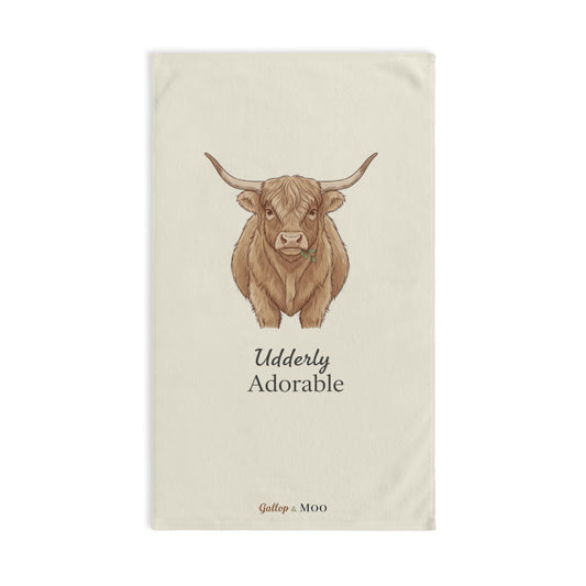 Udderly Adorable Cow Hand Towel, Farmhouse Decor, Rustic Kitchen Towel, Cow Lover Gift, Animal Lover Gift, Kitchen Accessories
