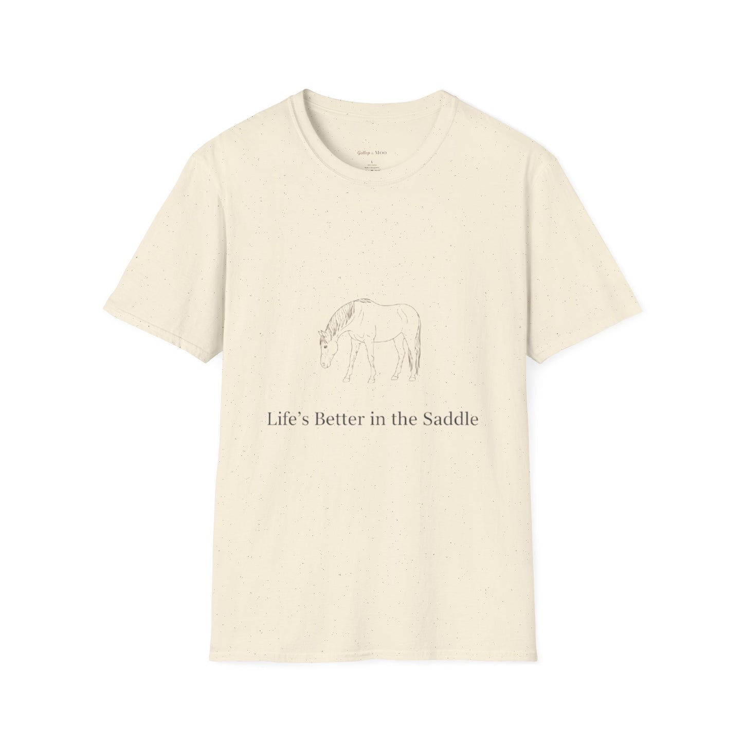 Life's Better in the Saddle Unisex Softstyle T-Shirt, Cow Lover Gift, Equestrian Tee, Farm Life Shirt, Horse Rider Apparel