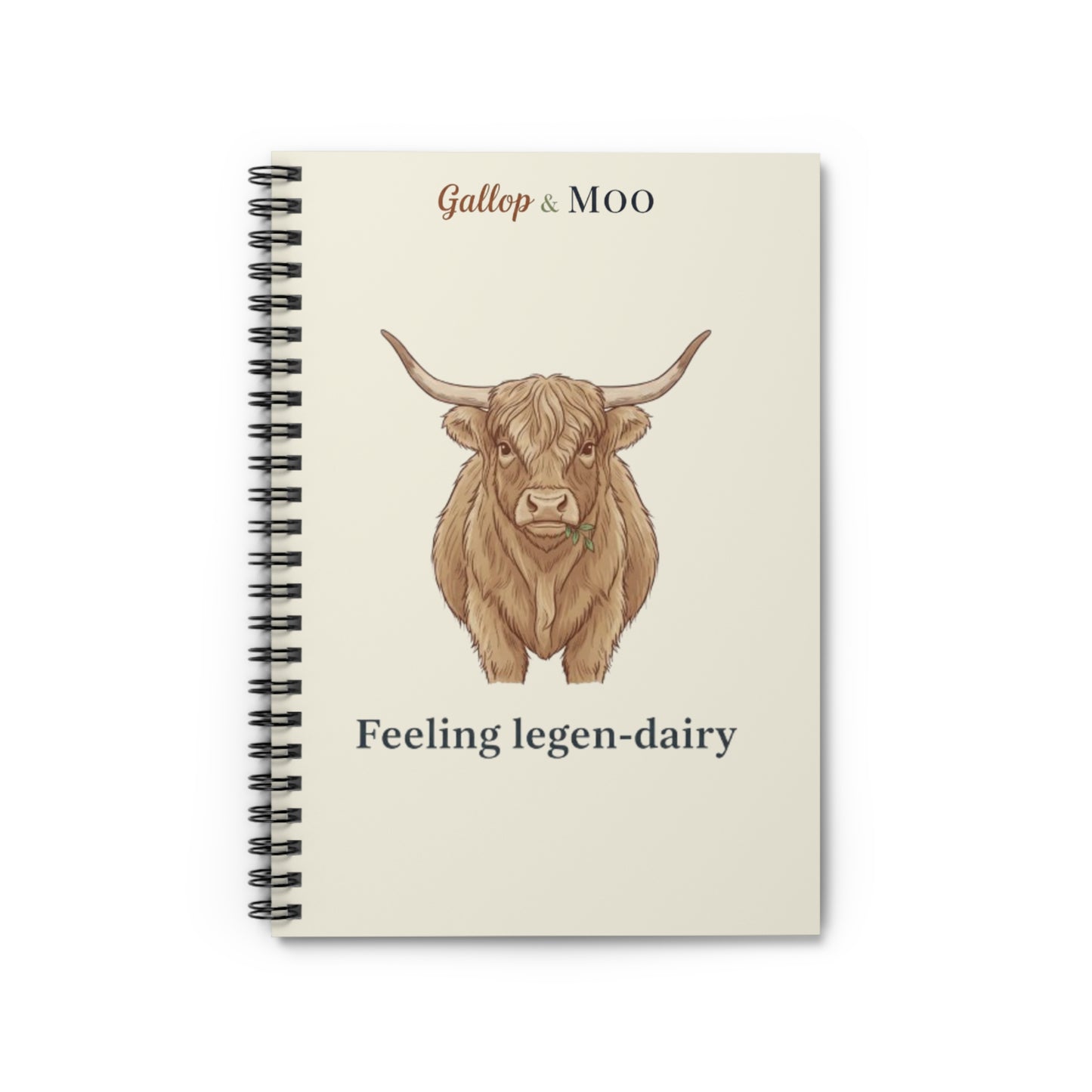 Feeling Legen-Dairy Spiral Notebook - Cute Cow Design, Gift for Cattle Lovers, Student Journal, Cow Decor, Animal Lover's Notebook