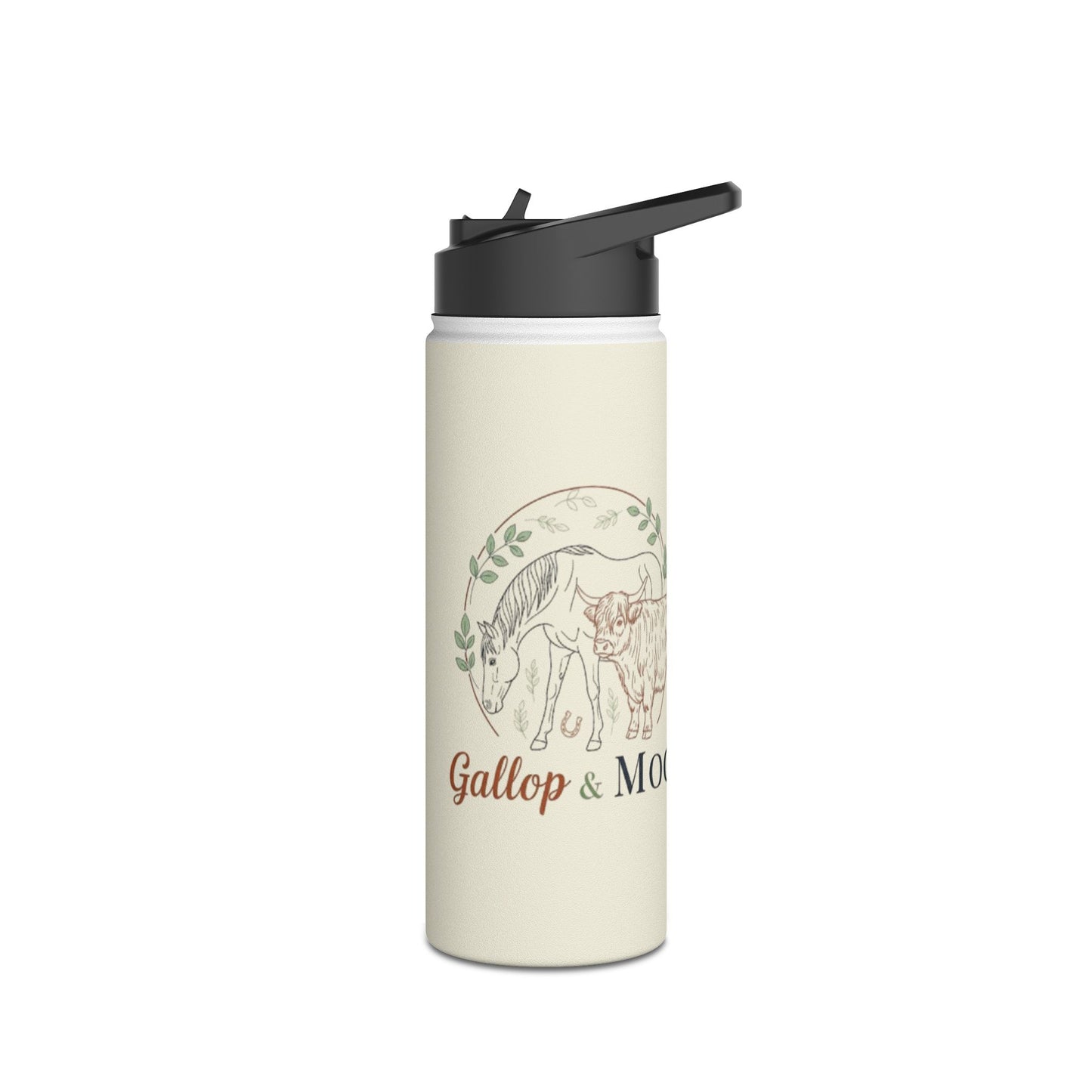 "Moo-velous" Stainless Steel Water Bottle, Cute Cow Design, Motivational Gift, Eco-Friendly Hydration, Farmhouse Decor, Travel Mug