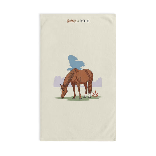 Equestrian Hand Towel, Horse Kitchen Towel, Farmhouse Decor, Gift for Horse Lovers, Rustic Charm Towel