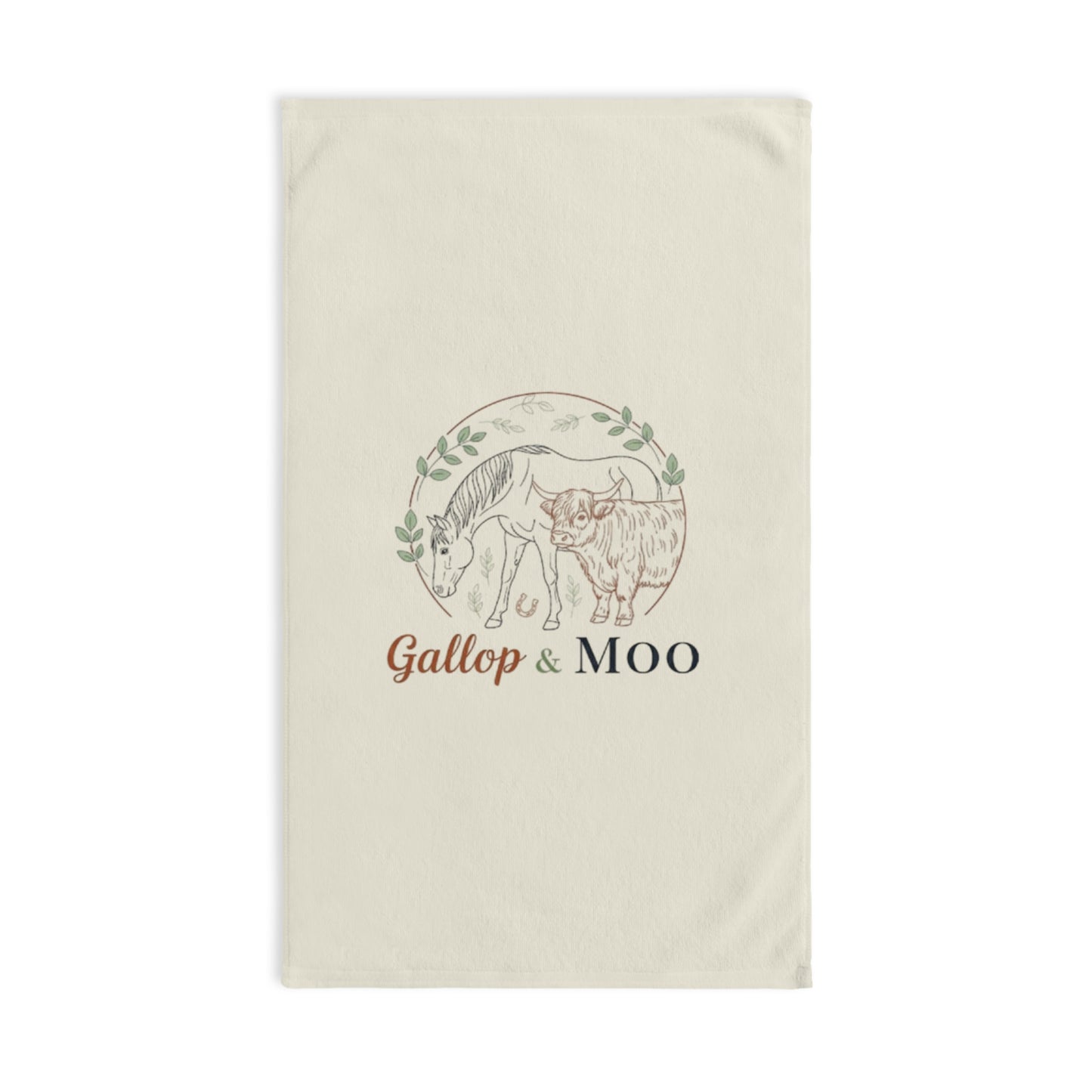 Farmhouse Style Hand Towel with Gallop & Moo Design, Rustic Bathroom Decor, Country Kitchen Accessory, Gift for Animal Lovers, [...]