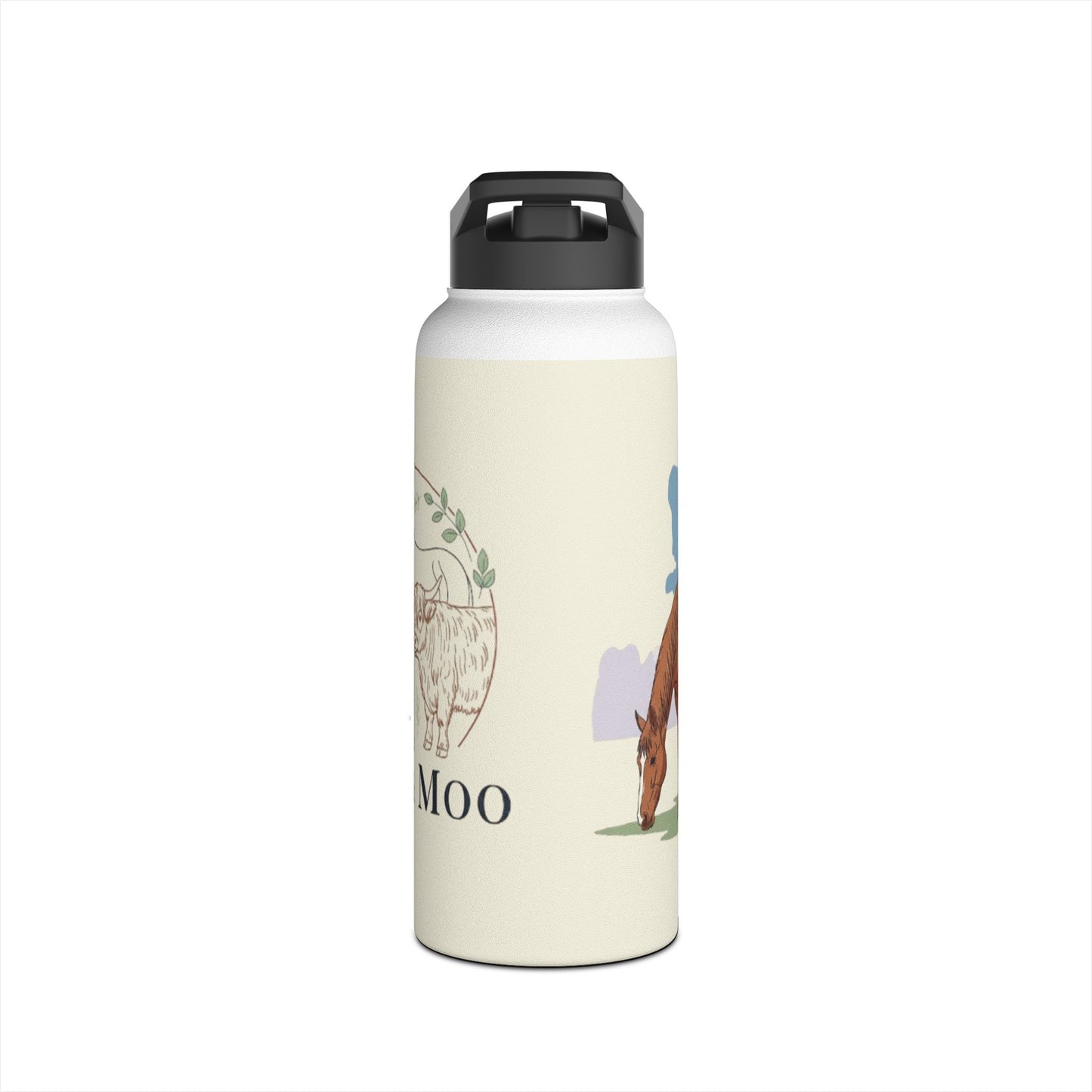 Equestrian Stainless Steel Water Bottle, Horse Lover Gift, Cute Cow Design, Perfect for Outdoors, Farmhouse Decor, Hydration on the Go