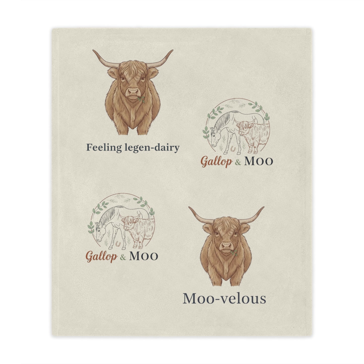 "Feeling legen-dairy" "Moo-Velous" Minky Blanket, Cozy Farm-Themed Throw Blanket, Cute Gift for Dairy Lovers, Nursery Decor, Animal Lover's Gift