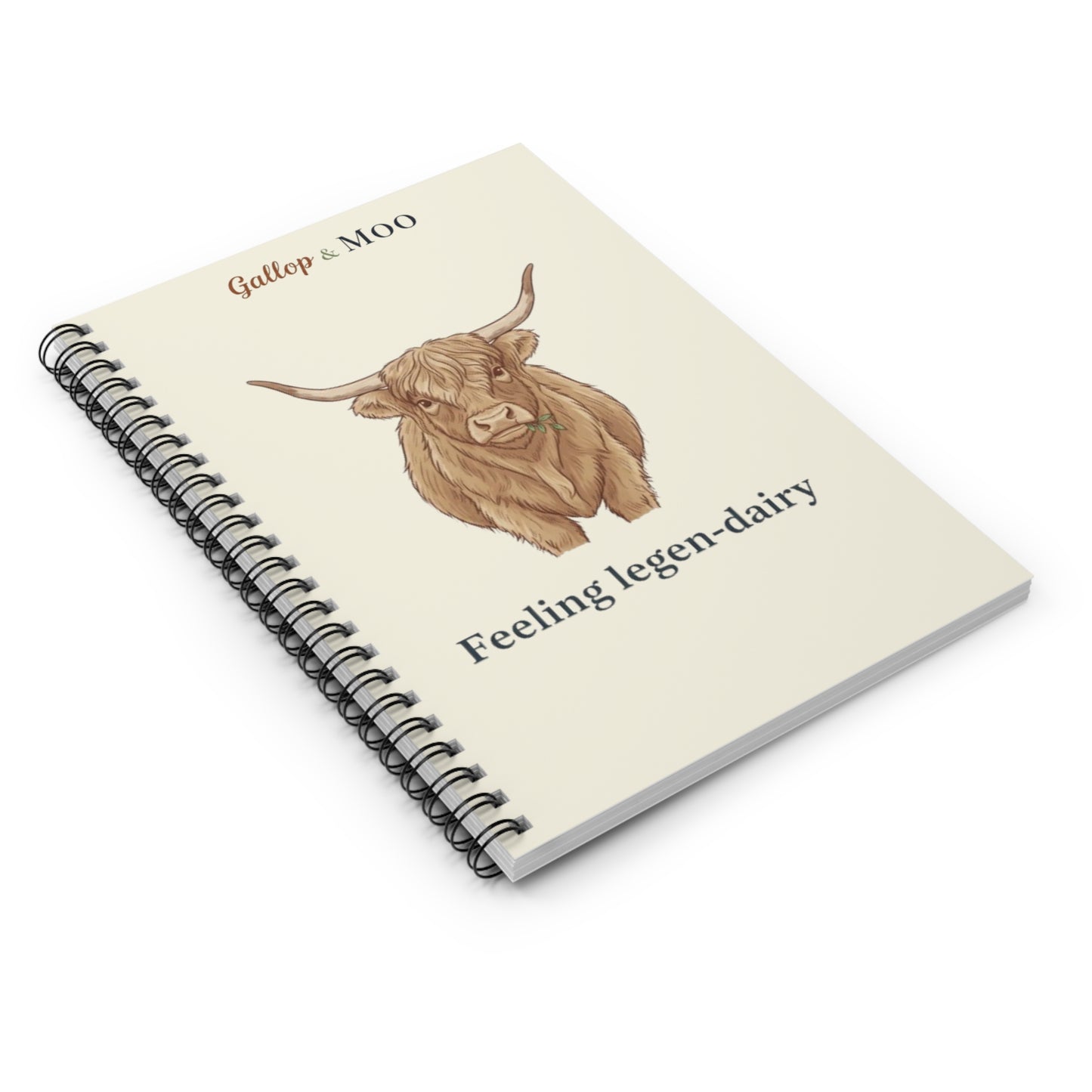 Feeling Legen-Dairy Spiral Notebook - Cute Cow Design, Gift for Cattle Lovers, Student Journal, Cow Decor, Animal Lover's Notebook