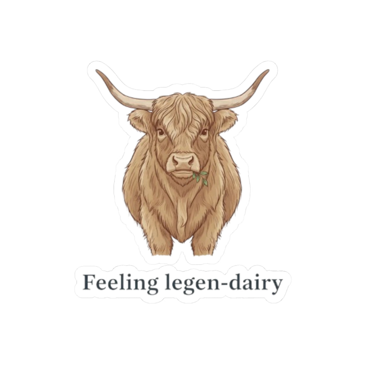 "Feeling legen-dairy" Cow Kiss-Cut Stickers | Cute Dairy Cow Decor, Laptop Stickers, Gift for Animal Lovers, Journaling Supplies, Farmhouse Aesthetic