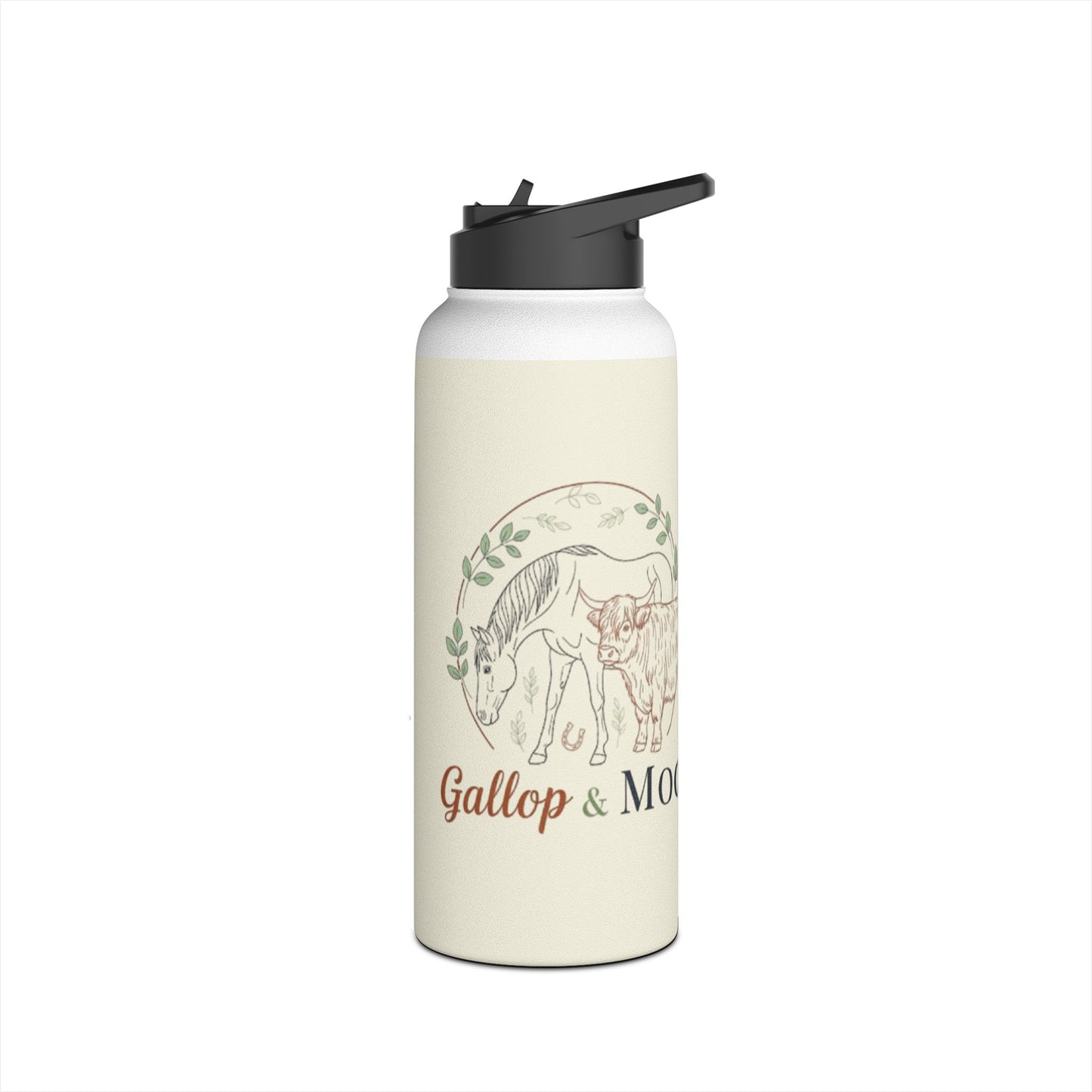 "Moo-velous" Stainless Steel Water Bottle, Cute Cow Design, Motivational Gift, Eco-Friendly Hydration, Farmhouse Decor, Travel Mug