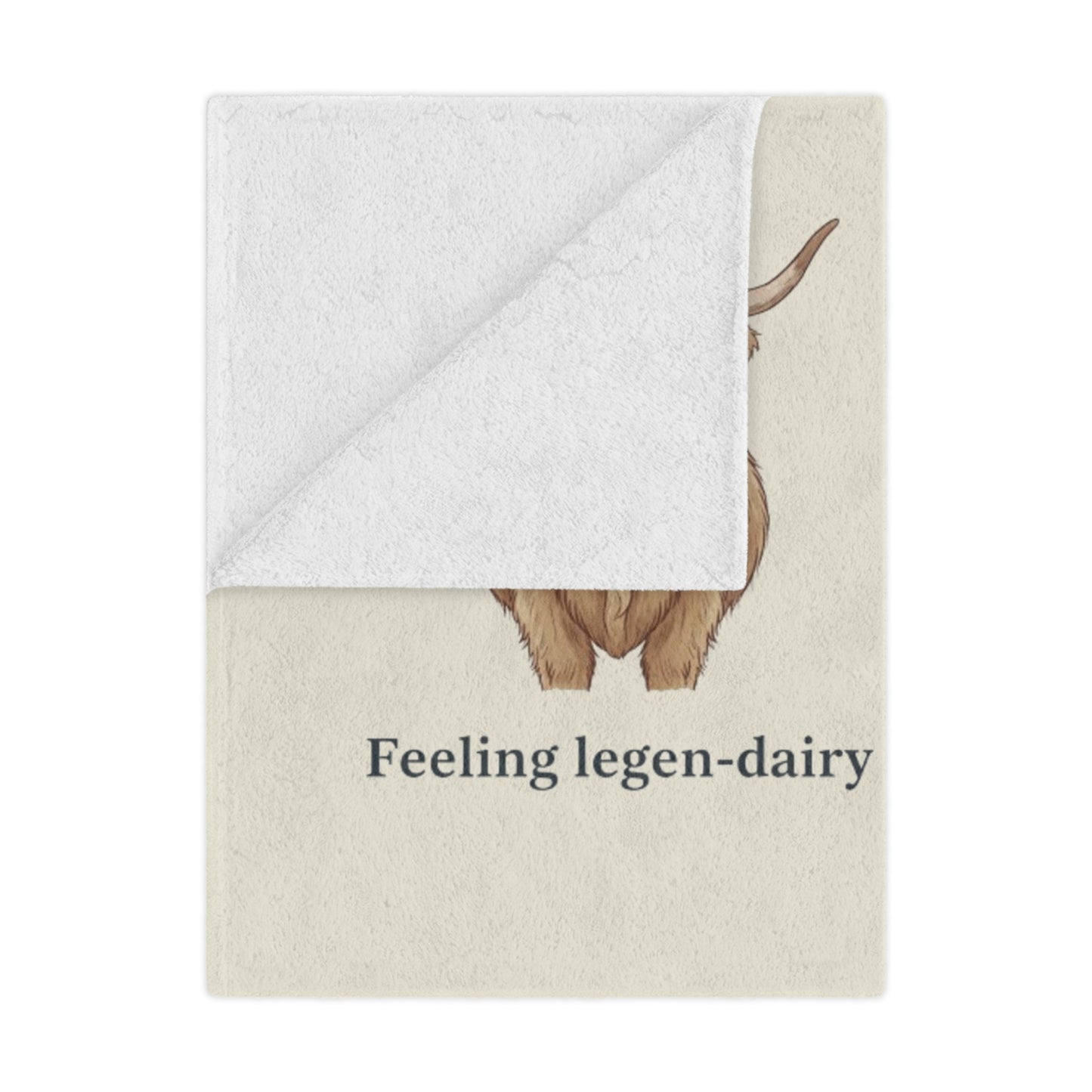 "Feeling legen-dairy" "Moo-Velous" Minky Blanket, Cozy Farm-Themed Throw Blanket, Cute Gift for Dairy Lovers, Nursery Decor, Animal Lover's Gift