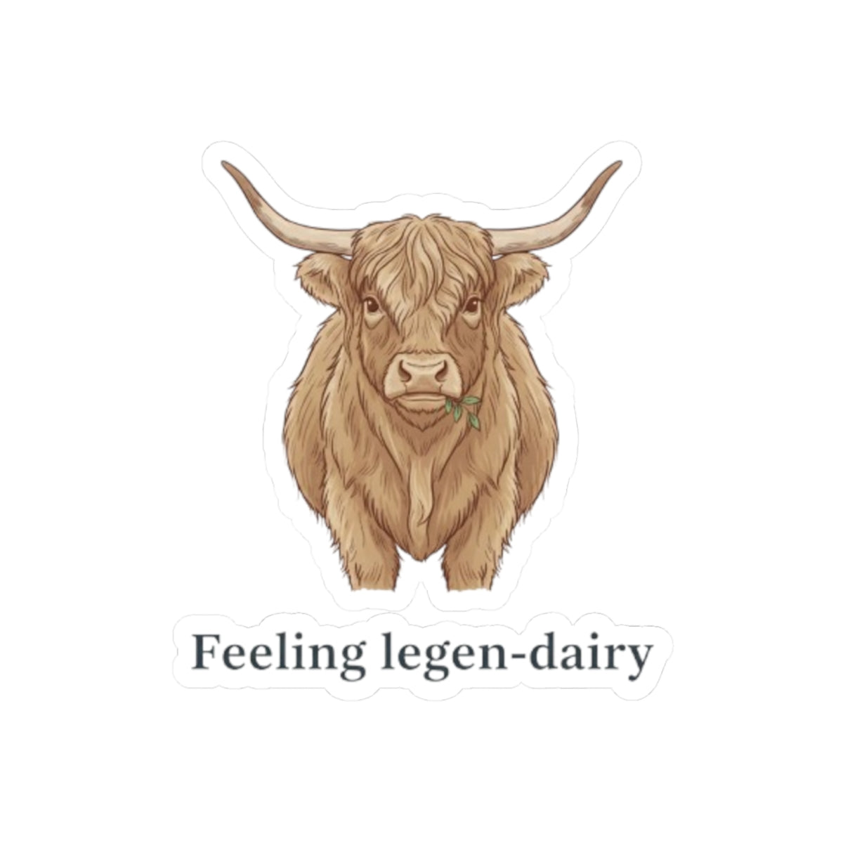 "Feeling legen-dairy" Cow Kiss-Cut Stickers | Cute Dairy Cow Decor, Laptop Stickers, Gift for Animal Lovers, Journaling Supplies, Farmhouse Aesthetic
